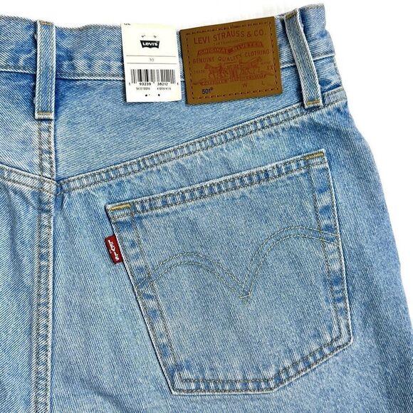 Levi's 501 Premium Distressed Jean Shorts 30 Buttonfly 5 Pockets High Rise New - Picture 6 of 6